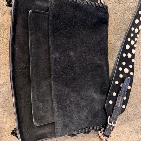 Stuart Weitzman Black Bag with Pearl Strap - Picture 3 of 5